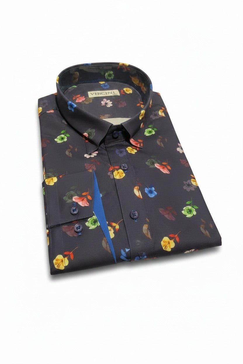 Midnight Garden Floral Shirt – Navy Multi