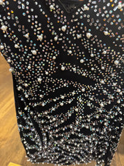 BALCK DRESS WITH PEARLS