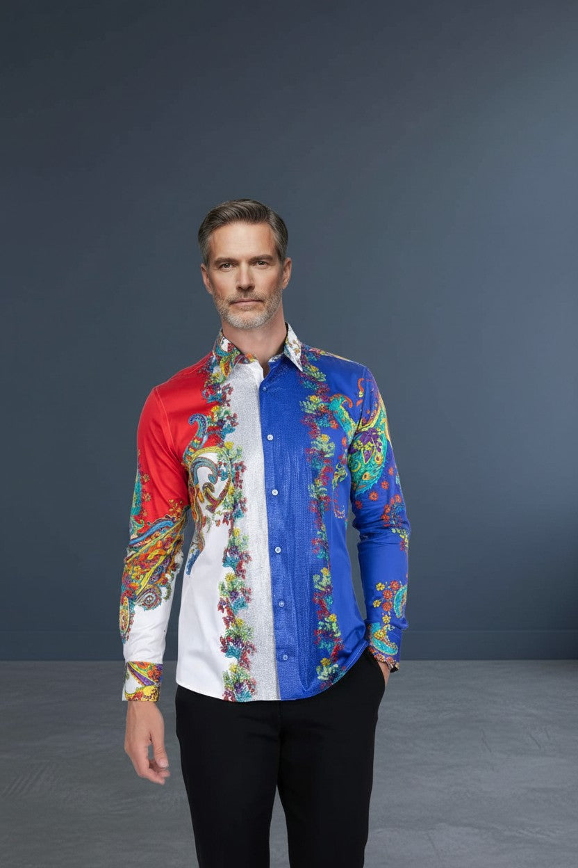 BOLD EXPLOSION Rhinestone LONG SLEEVE SHIRT