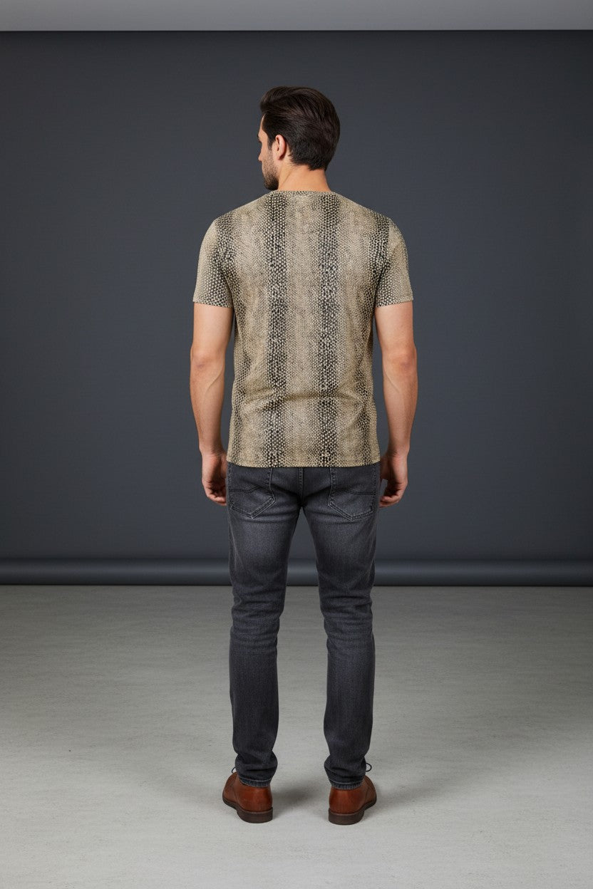 Vercini Snake Scale V-Neck Tee — Reptile Edition