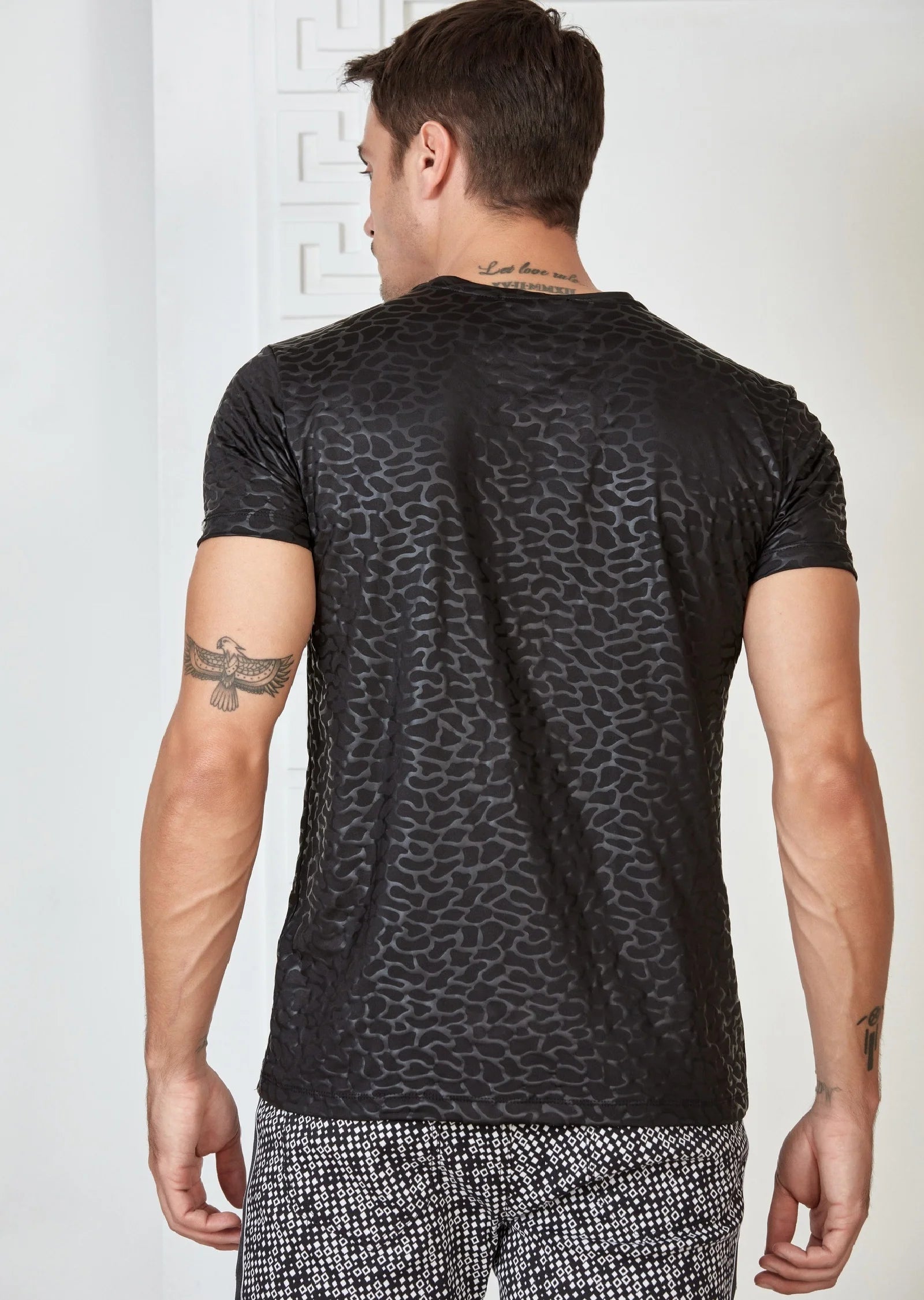 Mondo Black Snake Print Spandex Tee