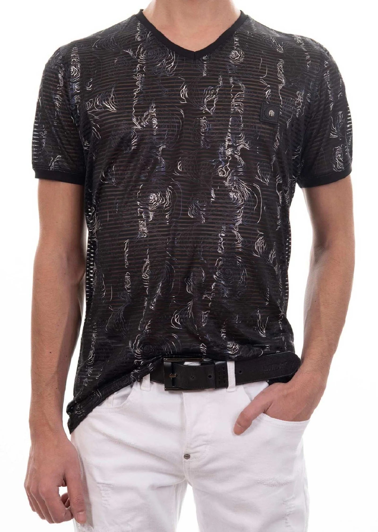 Mondo's Midnight Enigma Floral Foil Tee