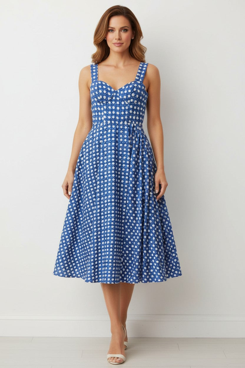 POLKA DOT PATTERN MAXI DRESS