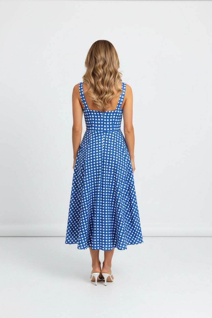 POLKA DOT PATTERN MAXI DRESS