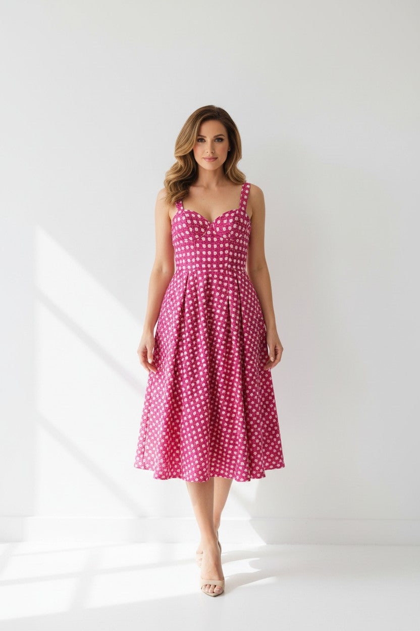 POLKA DOT PATTERN MAXI DRESS