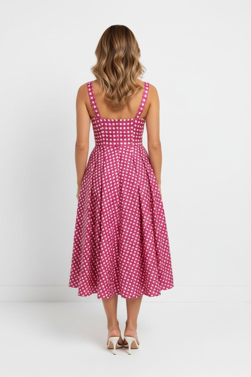 POLKA DOT PATTERN MAXI DRESS