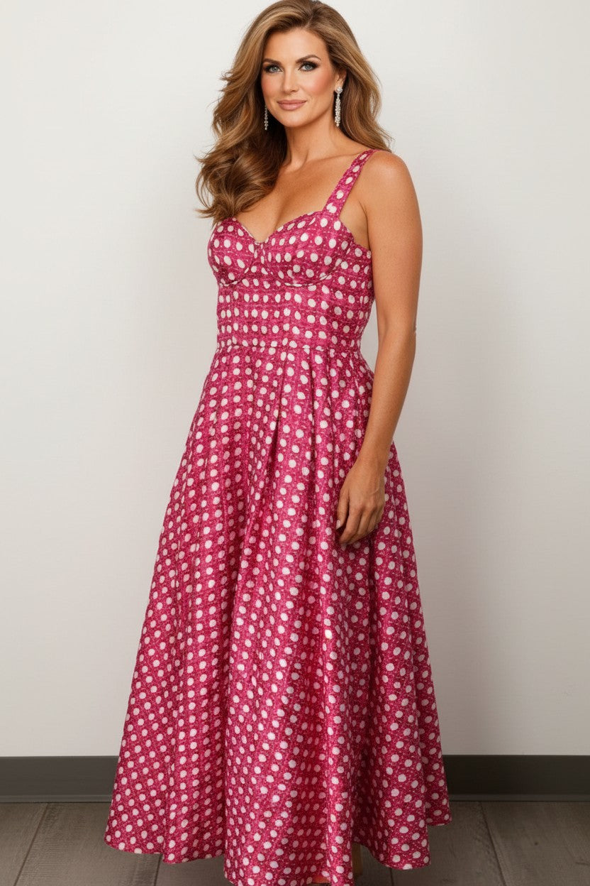 POLKA DOT PATTERN MAXI DRESS