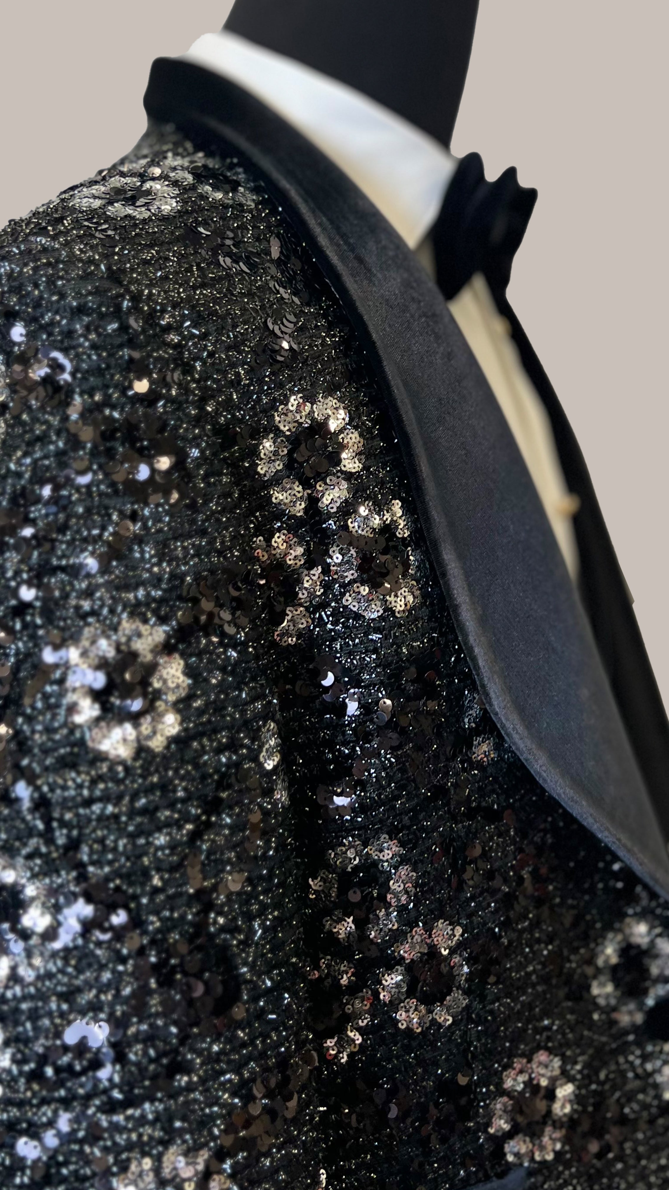 Floral Spark Sequined Tuxedo - Midnight Gray