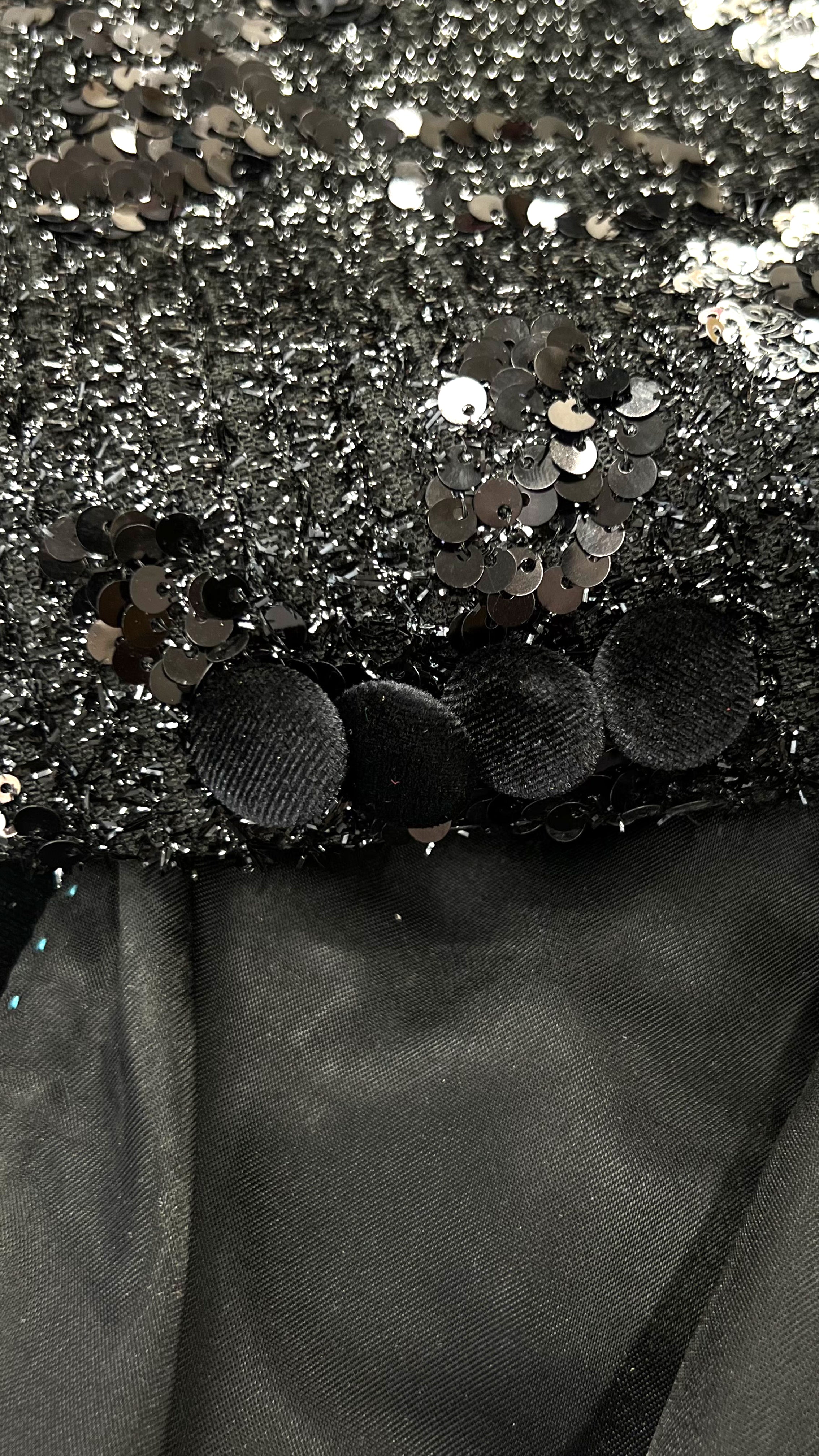 Floral Spark Sequined Tuxedo - Midnight Gray
