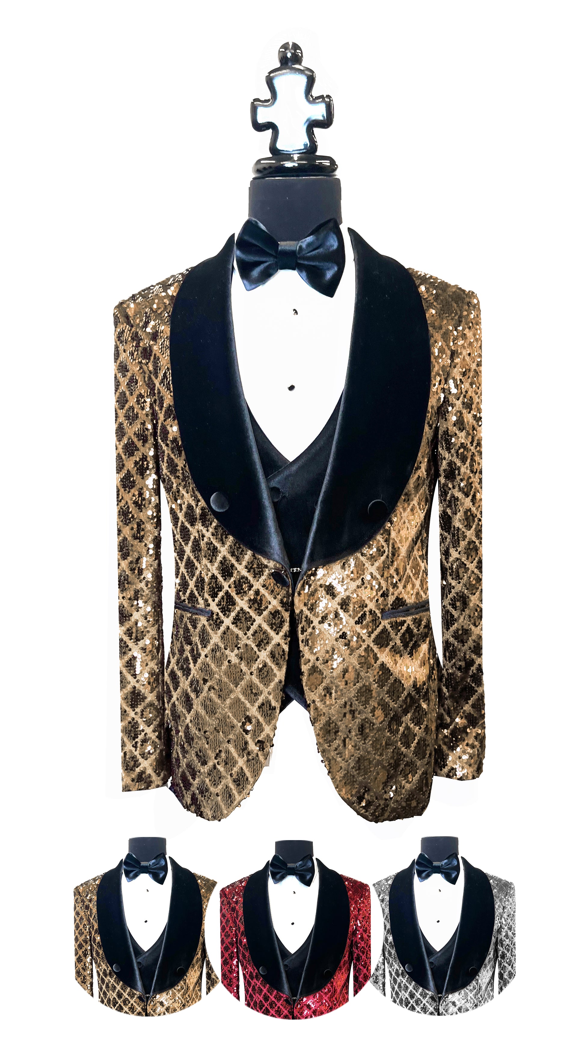 Sequin Splendor Vercini Tuxedo® SUITS 3 Piece Suits Vercini