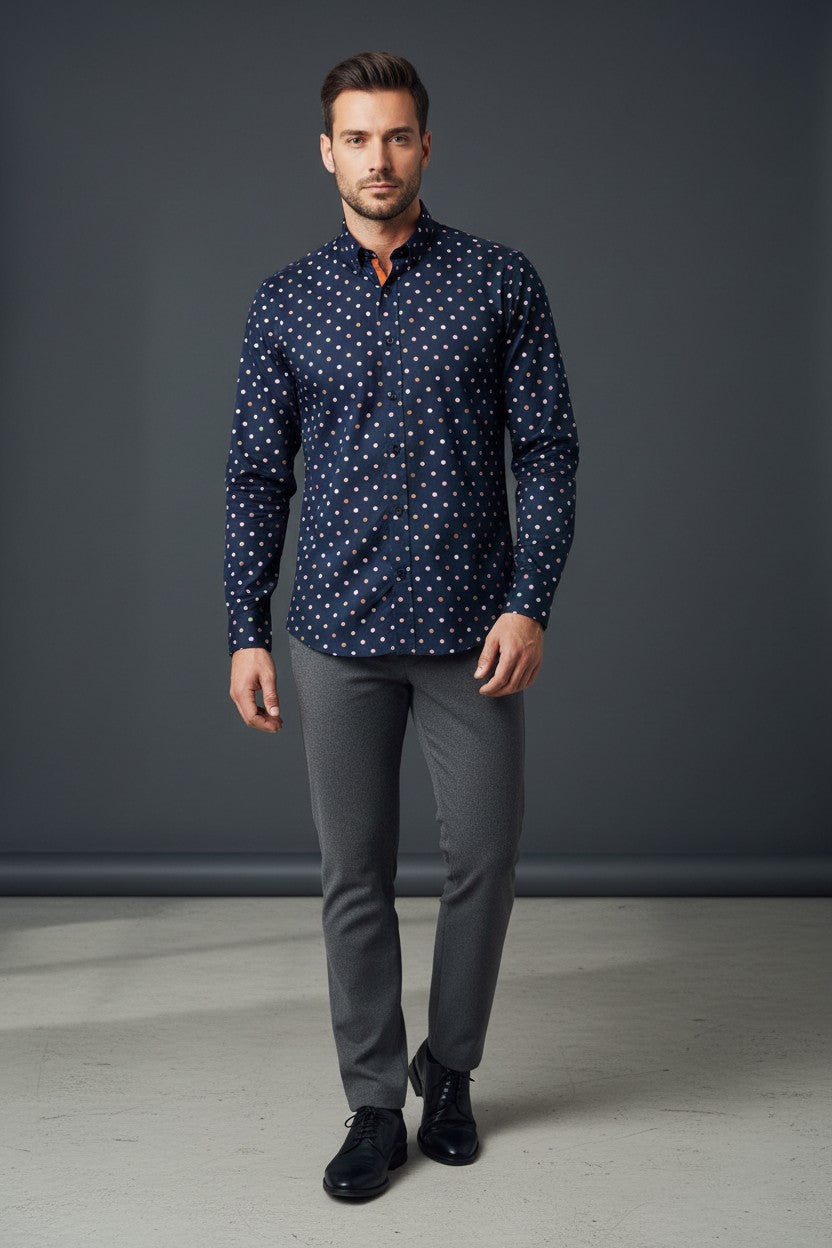 Vercini Polka Dot Carnival Cotton Shirt