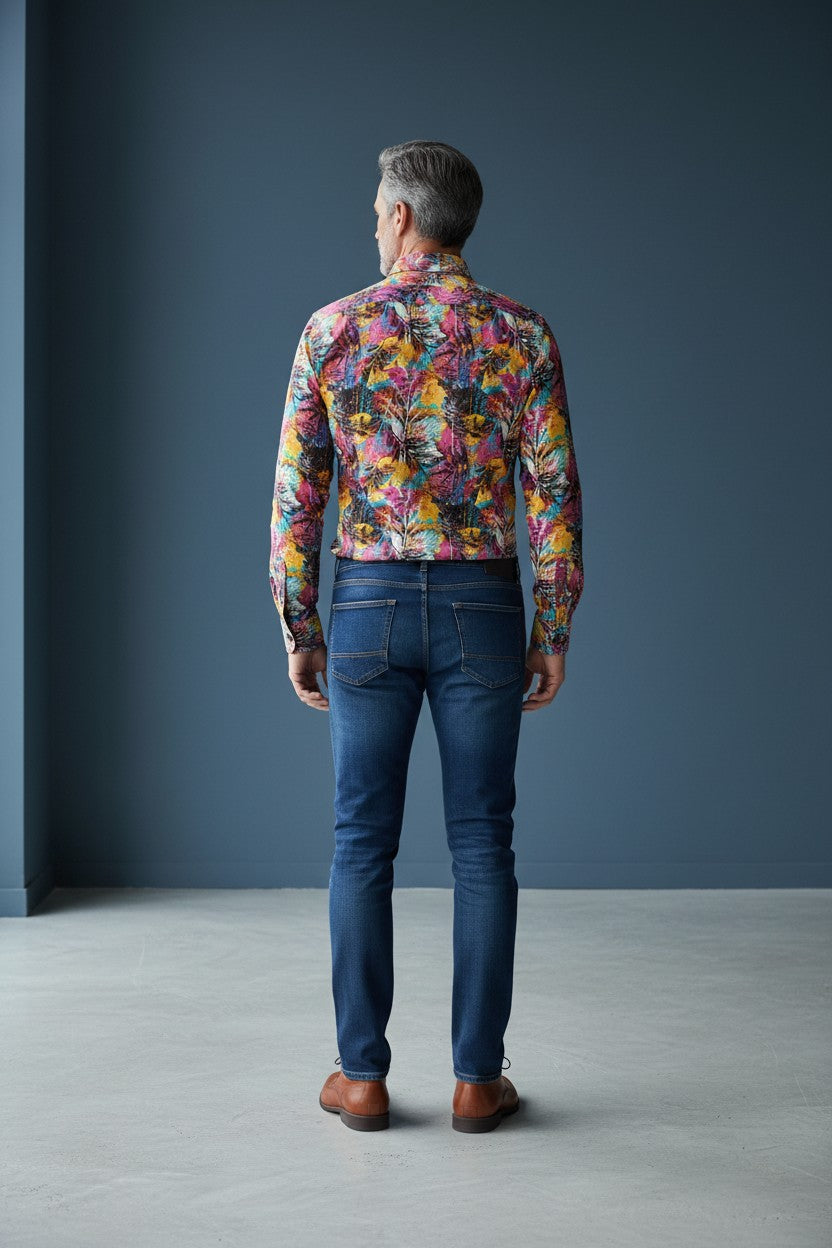 Vibrant Tropical Palm Print Shirt