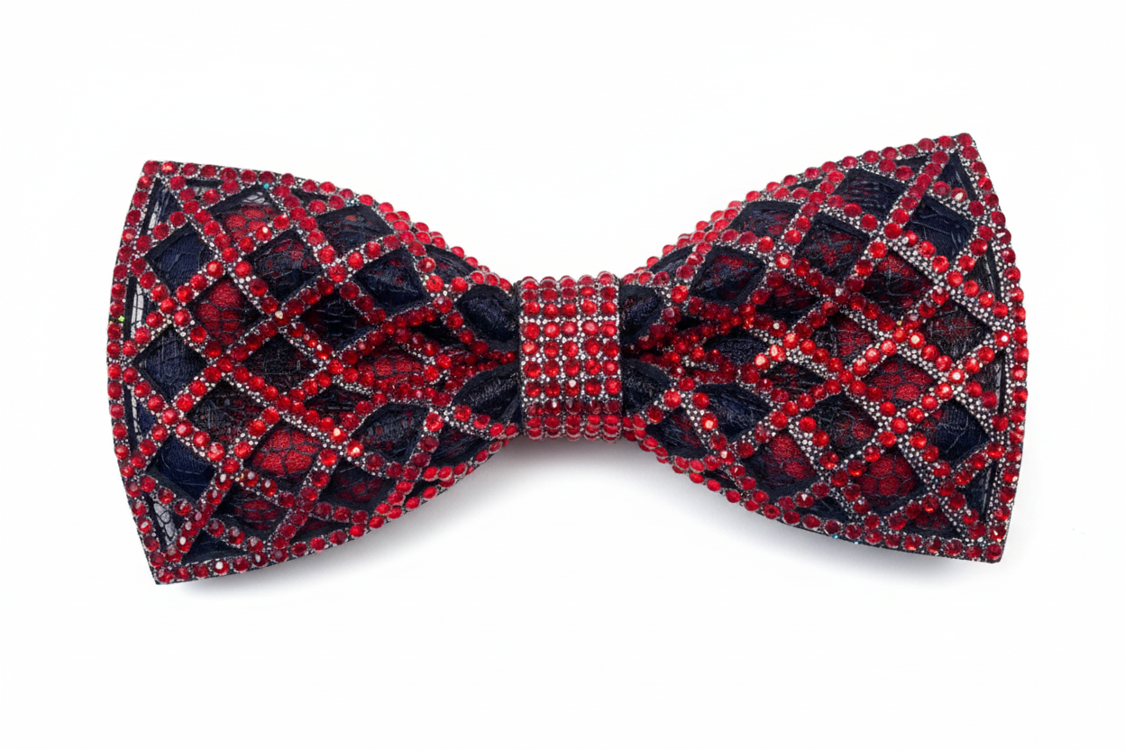 Crystal Tuxedo Bow tie