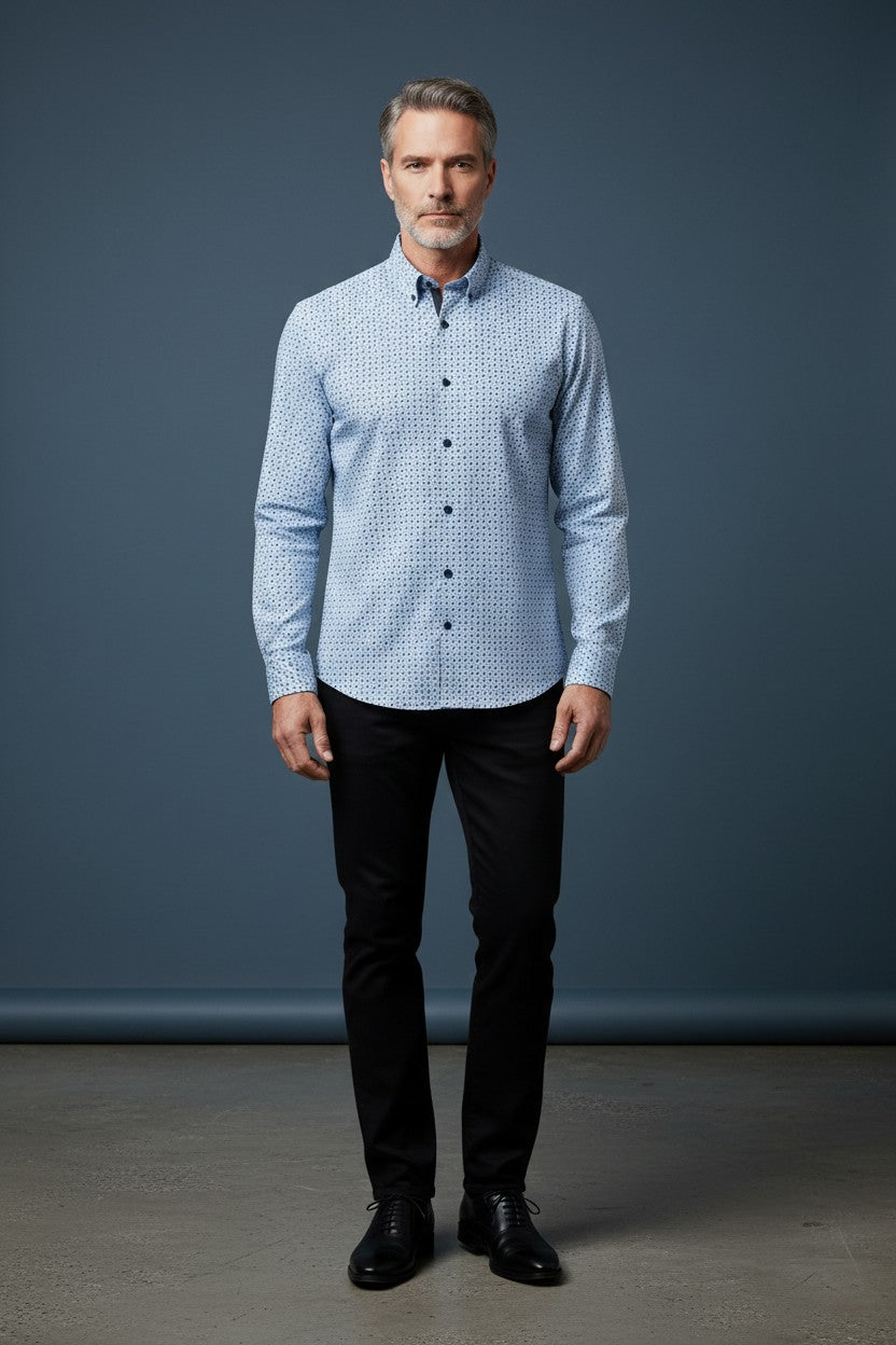 Vercini Geometric Precision Cotton Shirt