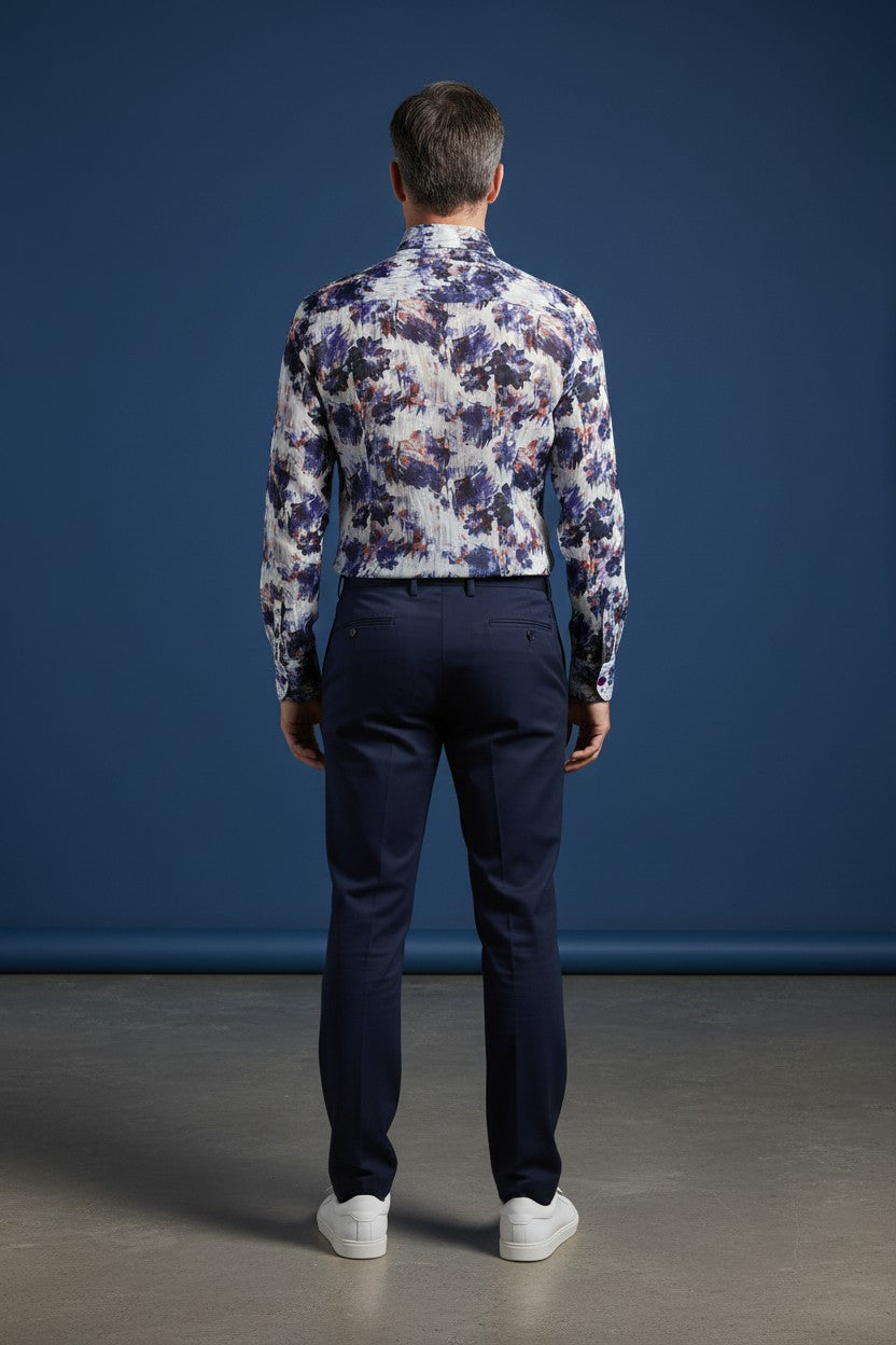 Vercini Autumnal Elegance Floral Cotton Shirt