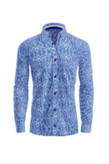 Azure Currents Slim Fit Casual Shirt