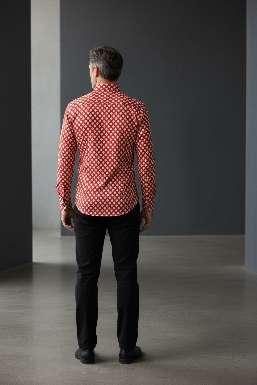 Men's Red Valentine Dress Shirt | Vercini Premium