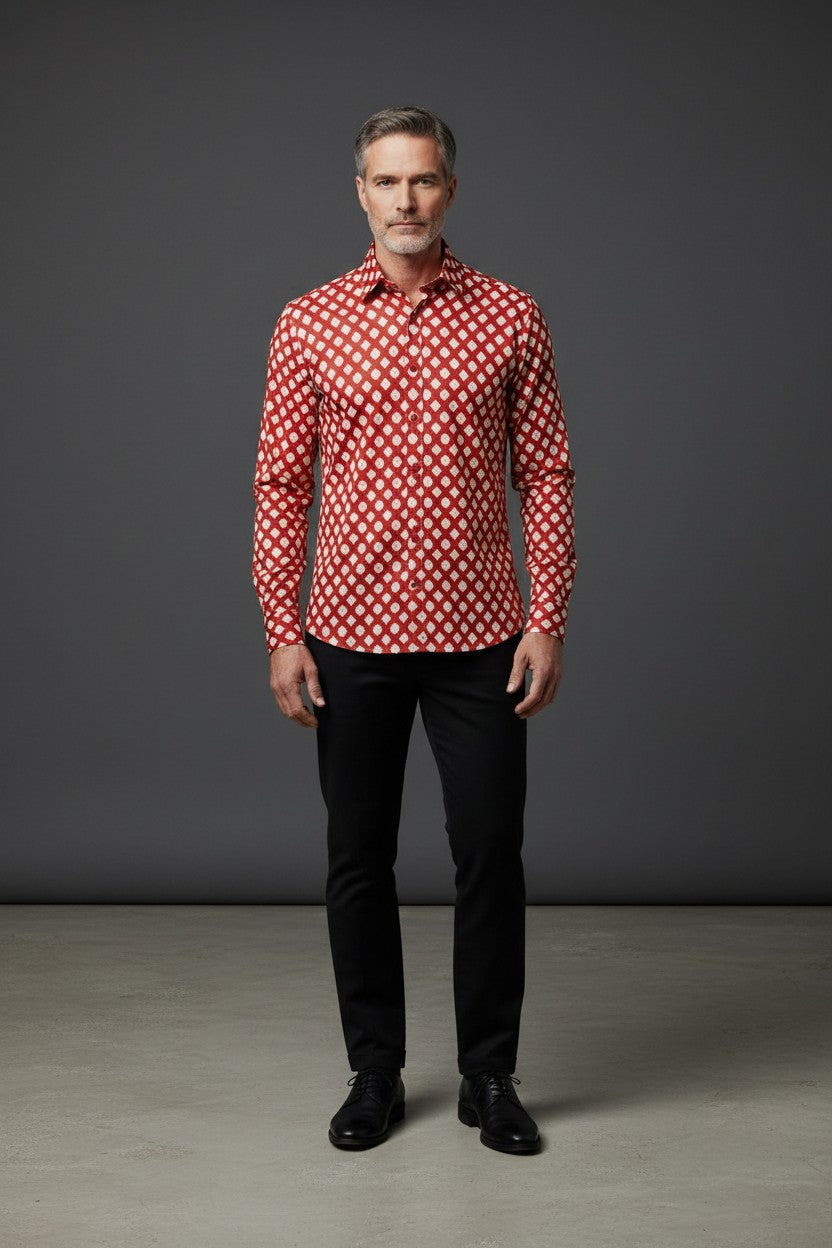 Men's Red Valentine Dress Shirt | Vercini Premium