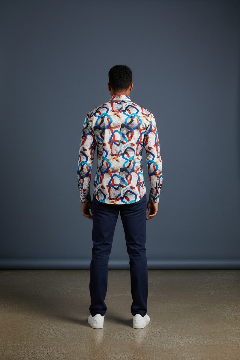 Urban Mosaic Casual Men's Shirt