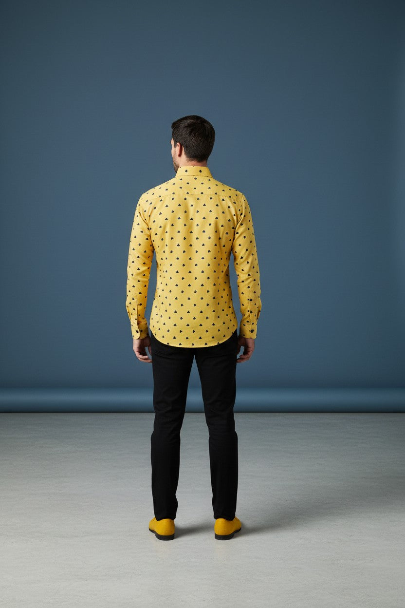Sunny Delight Triangle Motif Casual Shirt