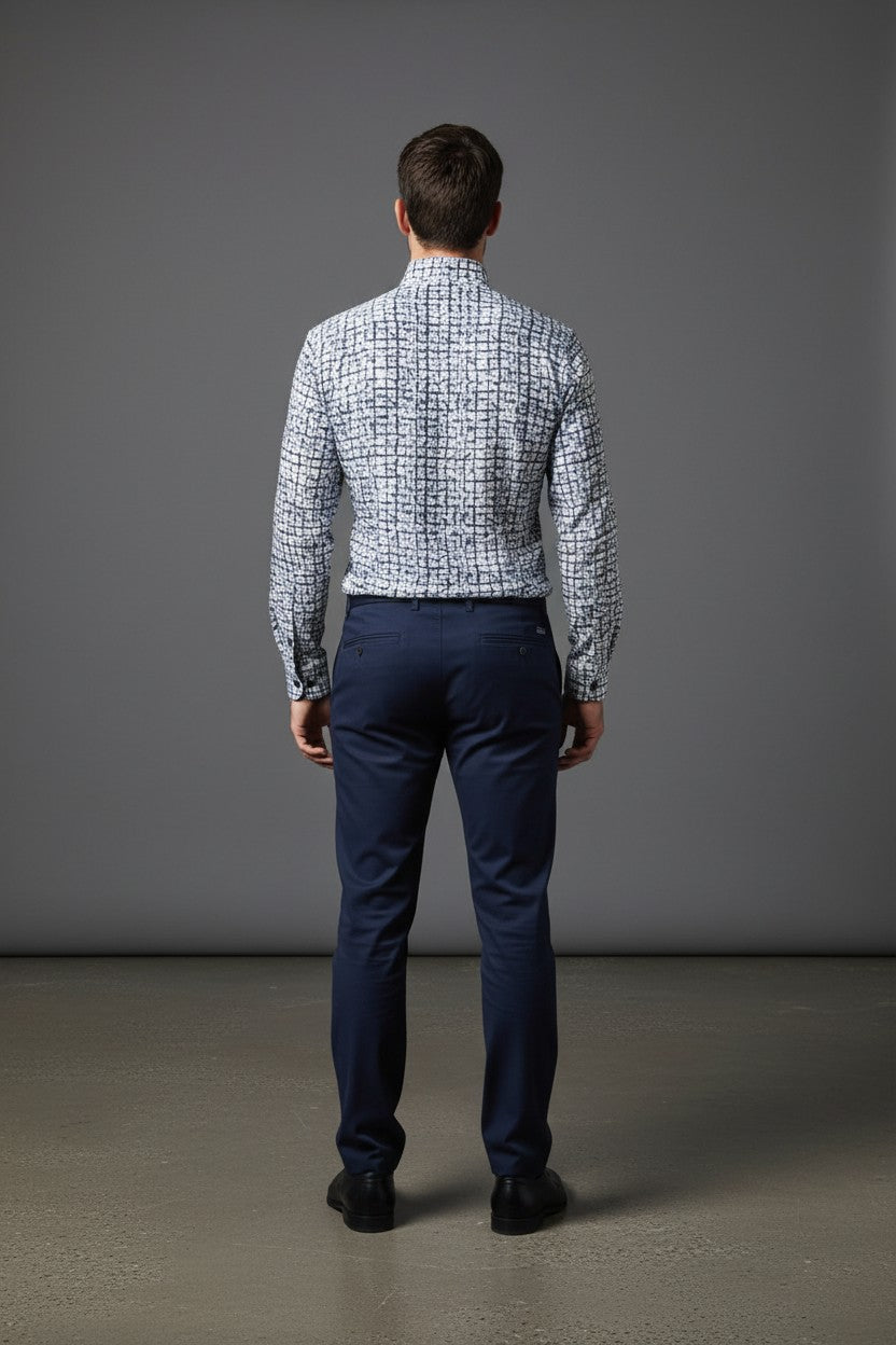Geometric Symphony Button-Down casual Shirt