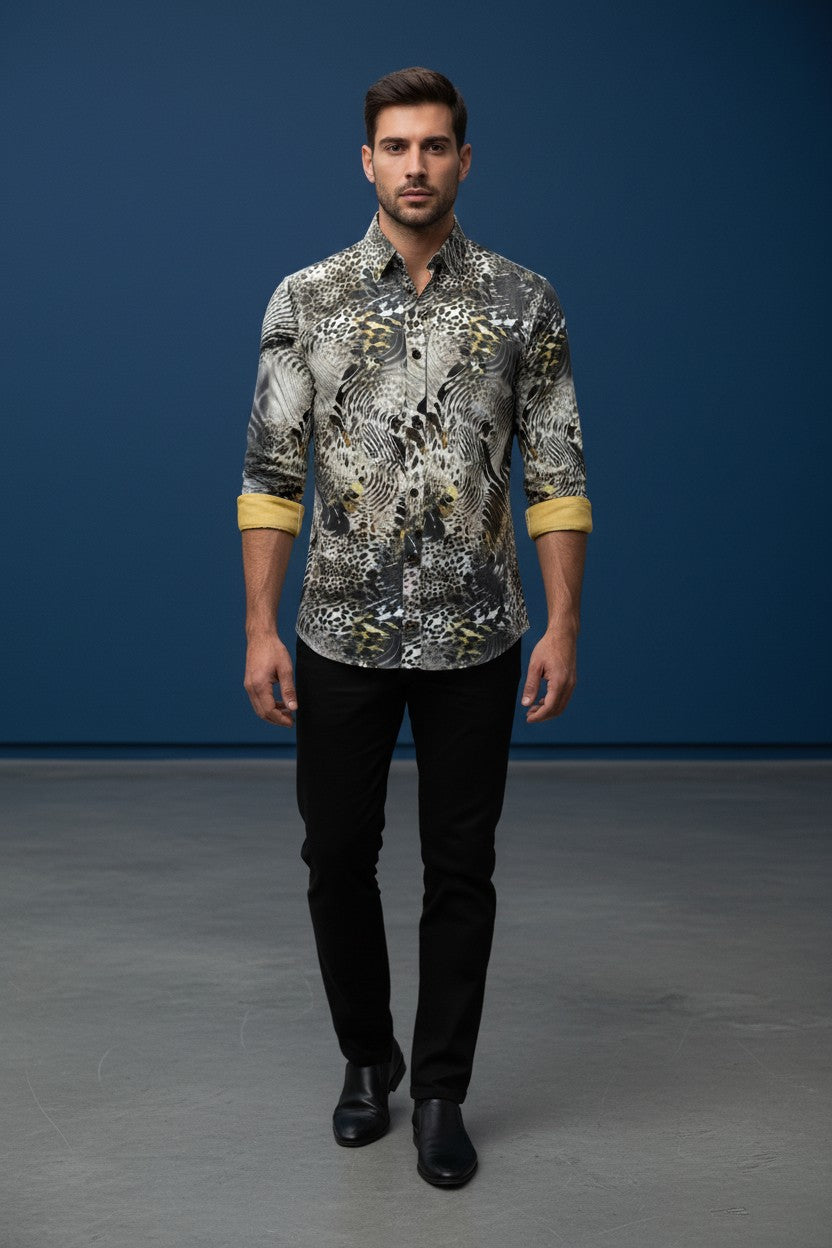 Vercini Tiger Multicolor Casual Shirt