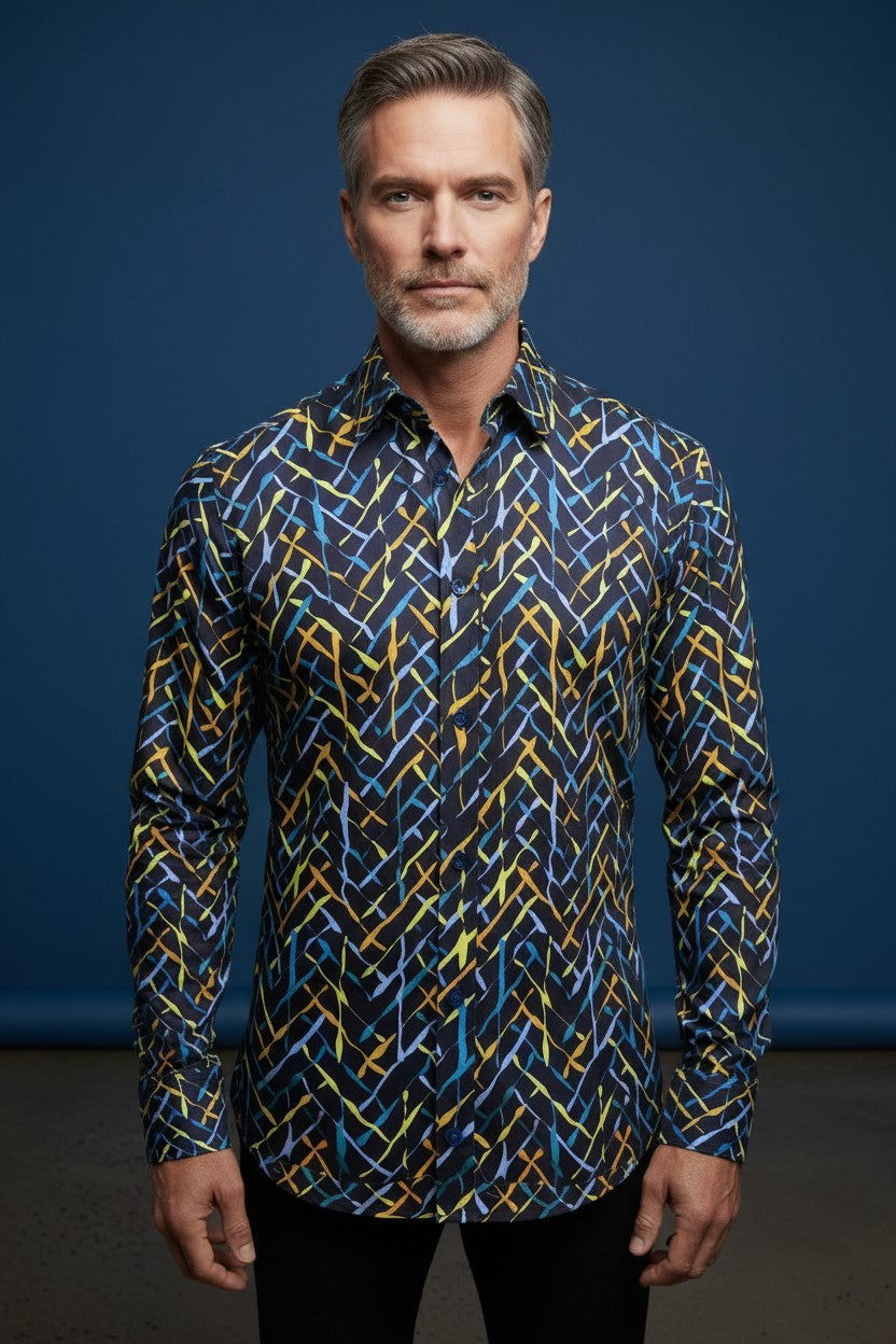 BLUE YELLOW SHIRT