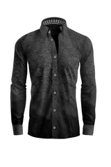 Black pattern flower shirt