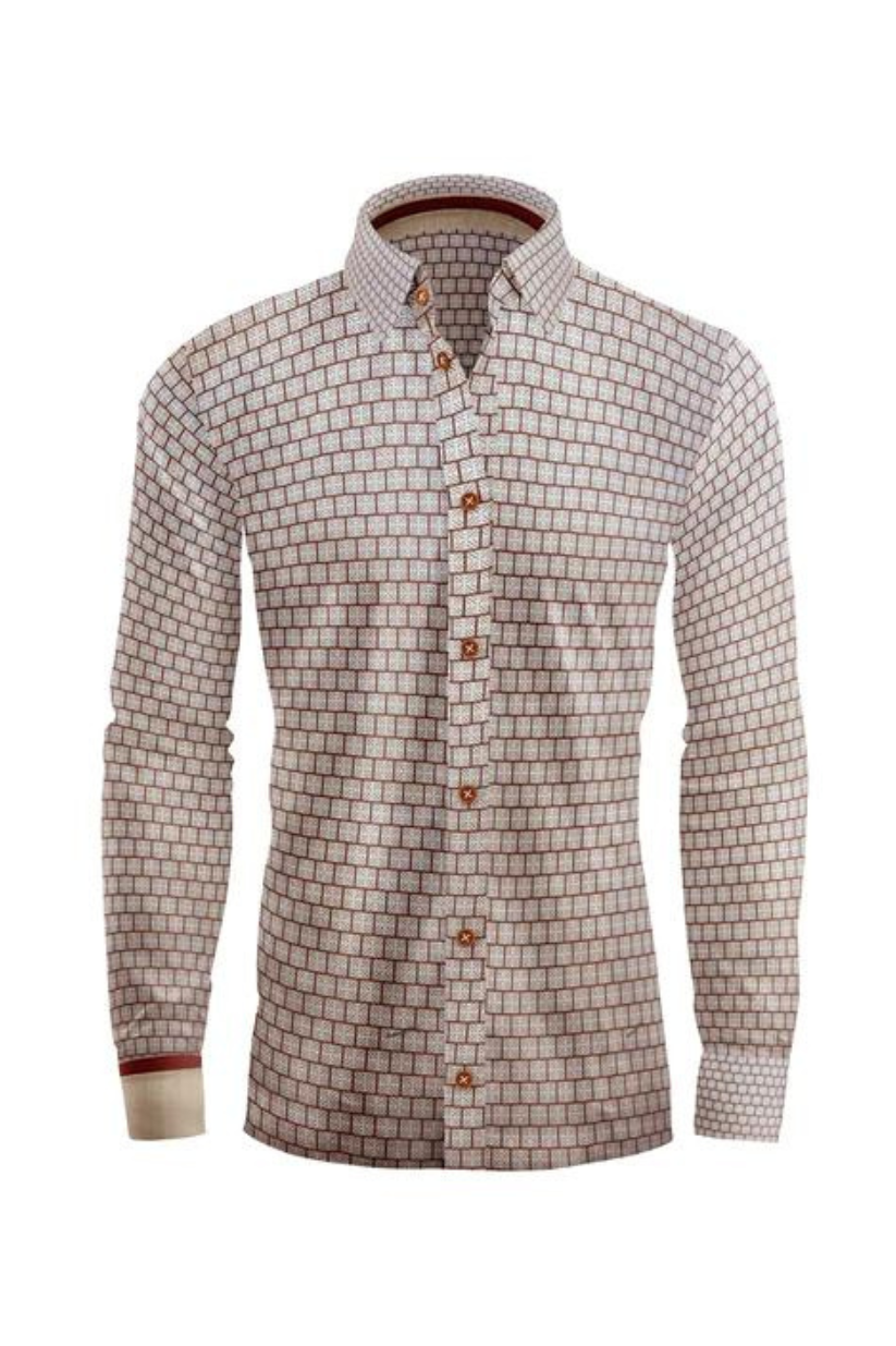 Geometric Harmony Tailored Men's Dress Shirt