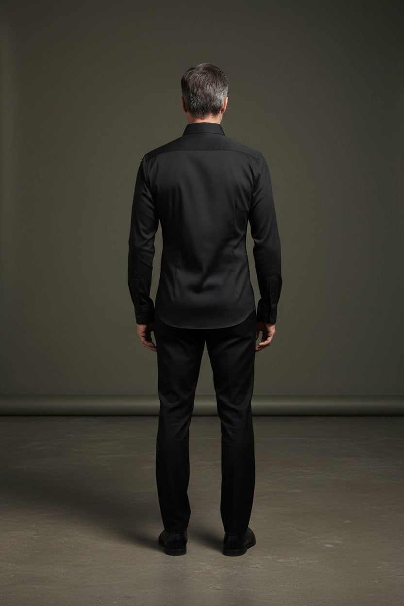 Vercini Midnight Sophisticate Shirt with Decorative Collar