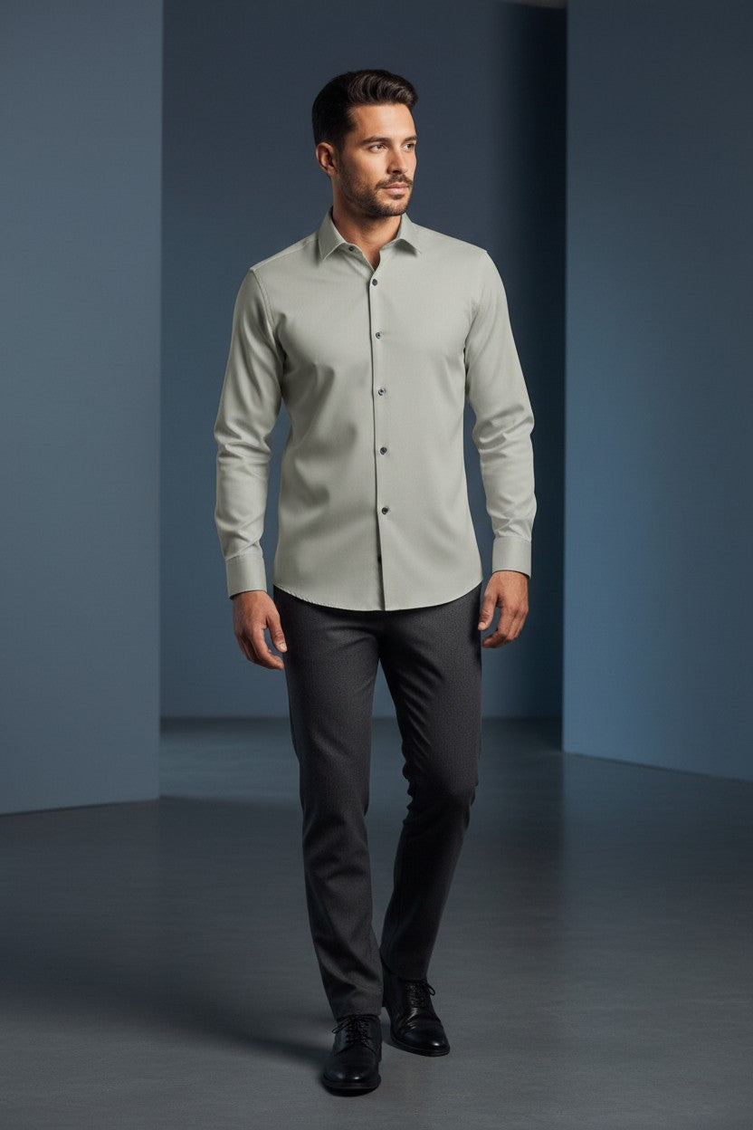 vercini grey dress shirt