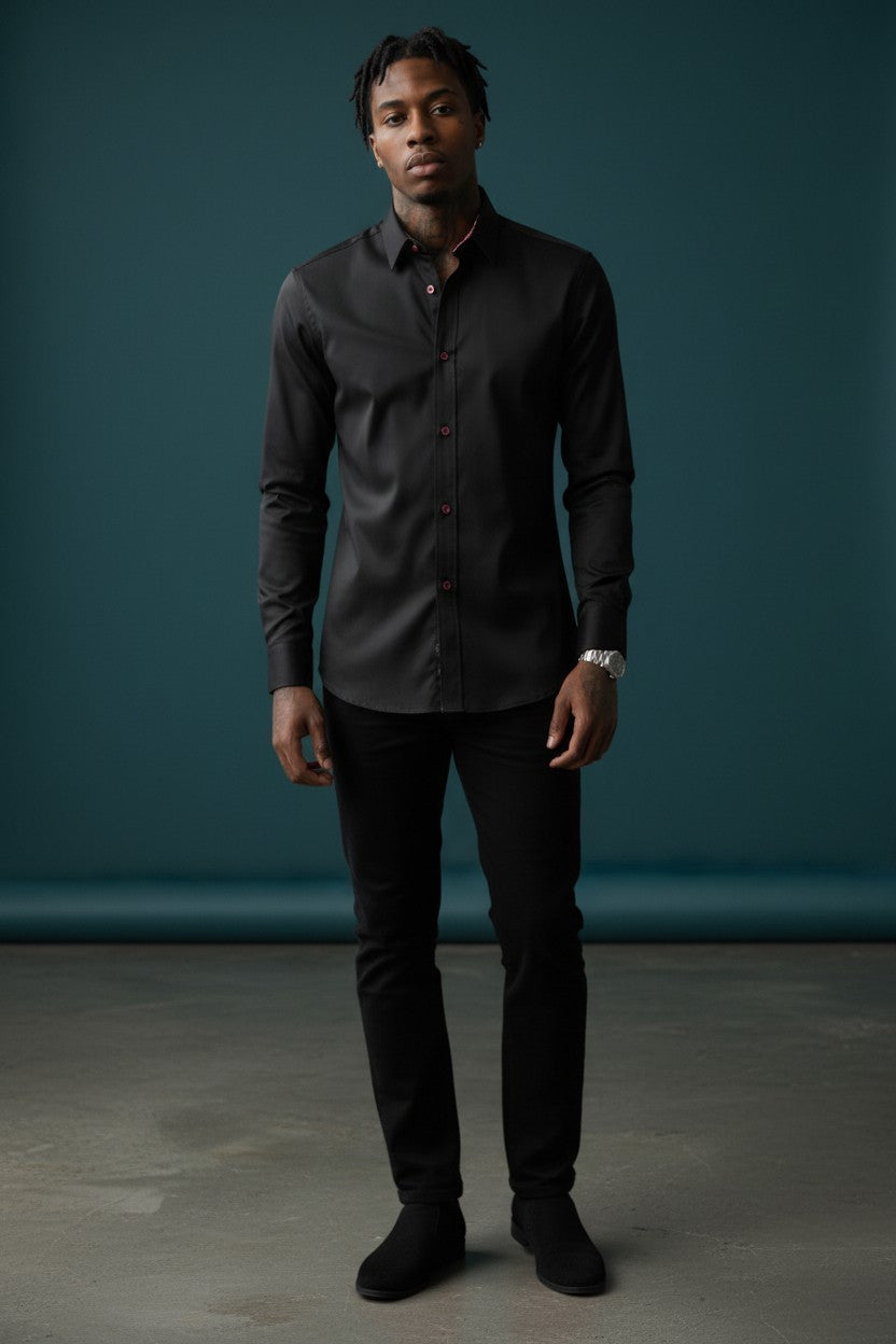 Vercini Black Dress Shirt