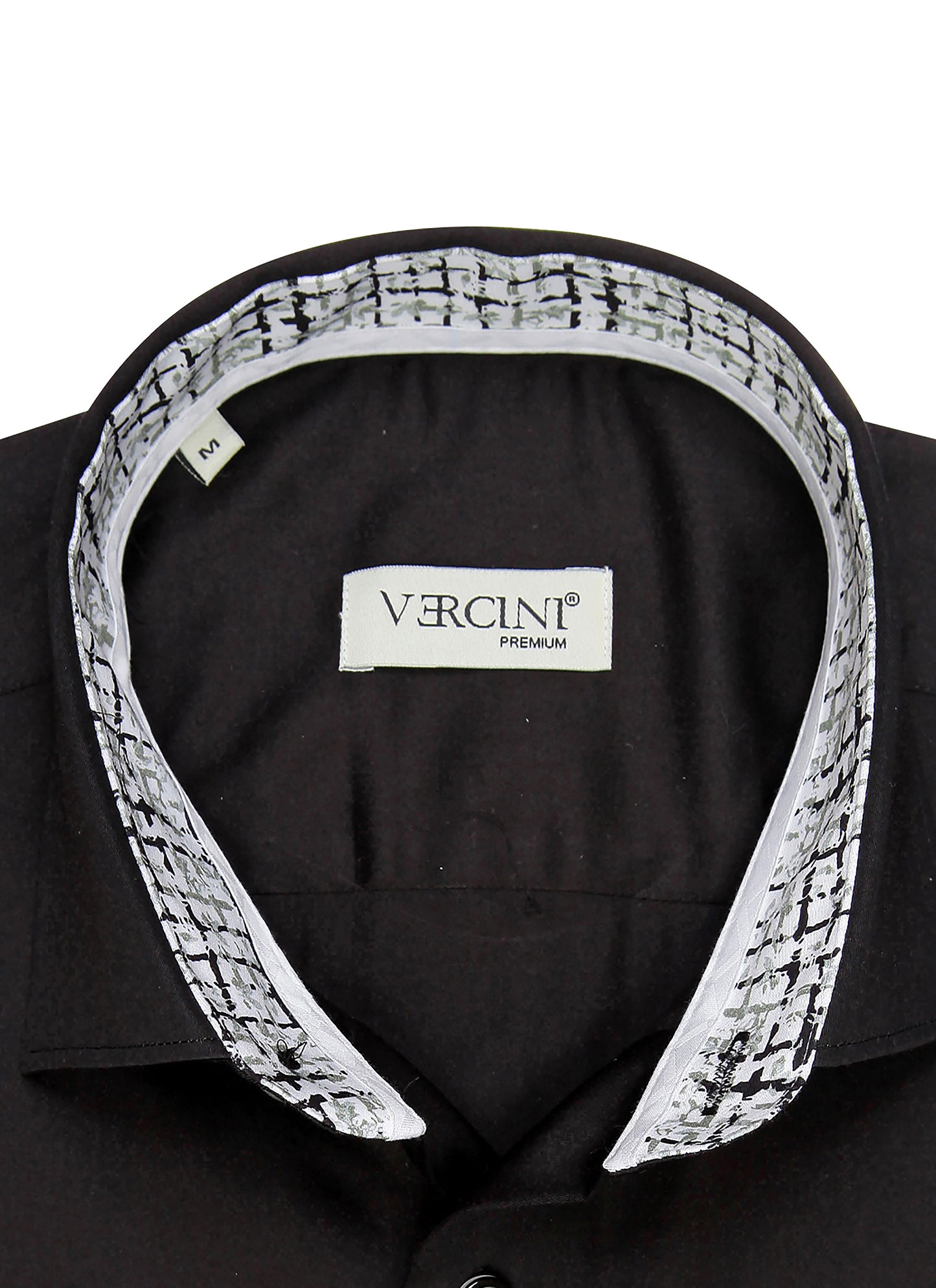 Monochrome Mosaic Prestige Men's Black Dress Shirt