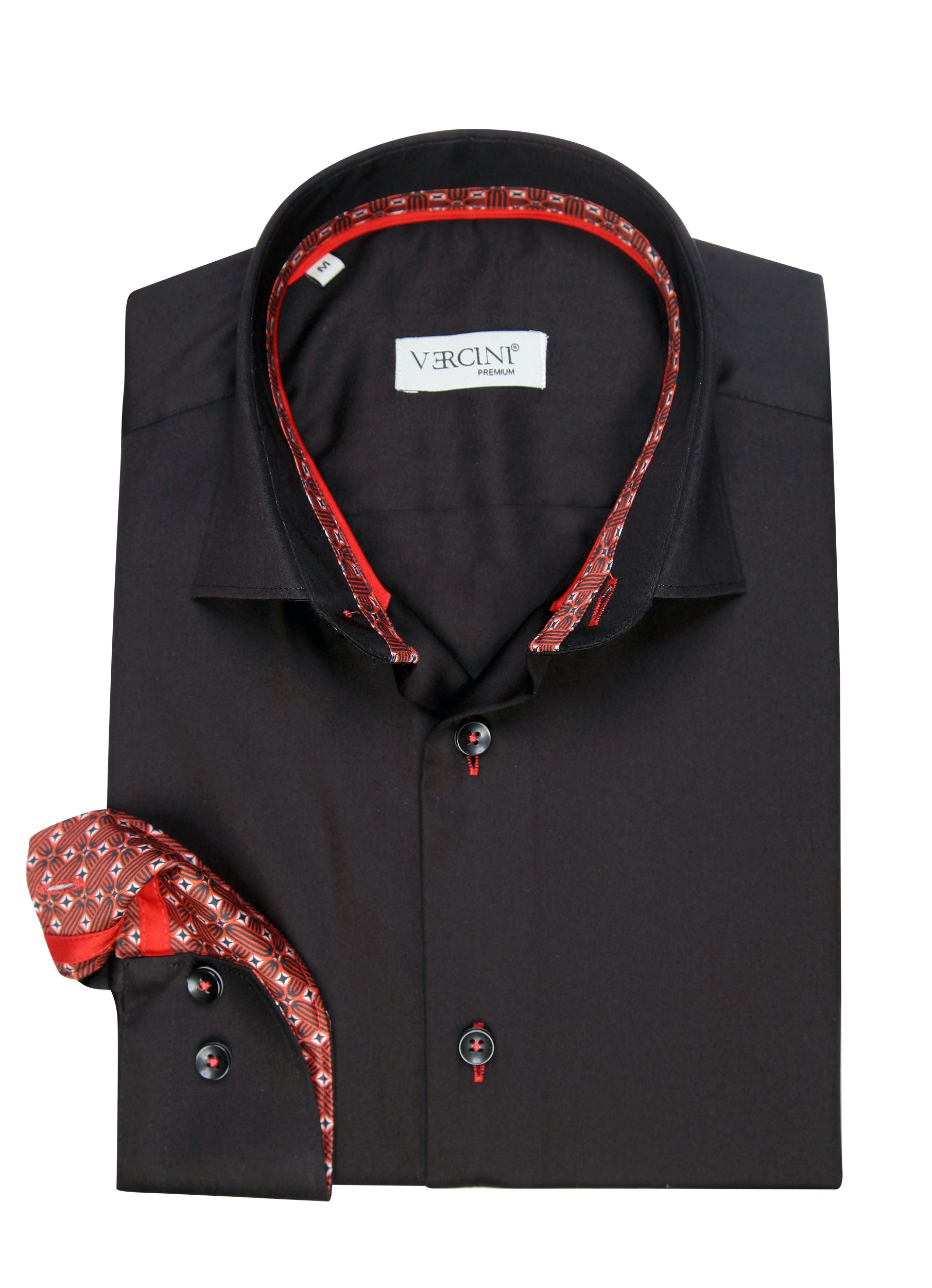 Crimson Elegance Executive Men's Dress Shirt Dress SHIRTS Vercini Black / 5XL Crimson Elegance Executive Men's Dress Shirt Dress SHIRTS Vercini Black / 5XL