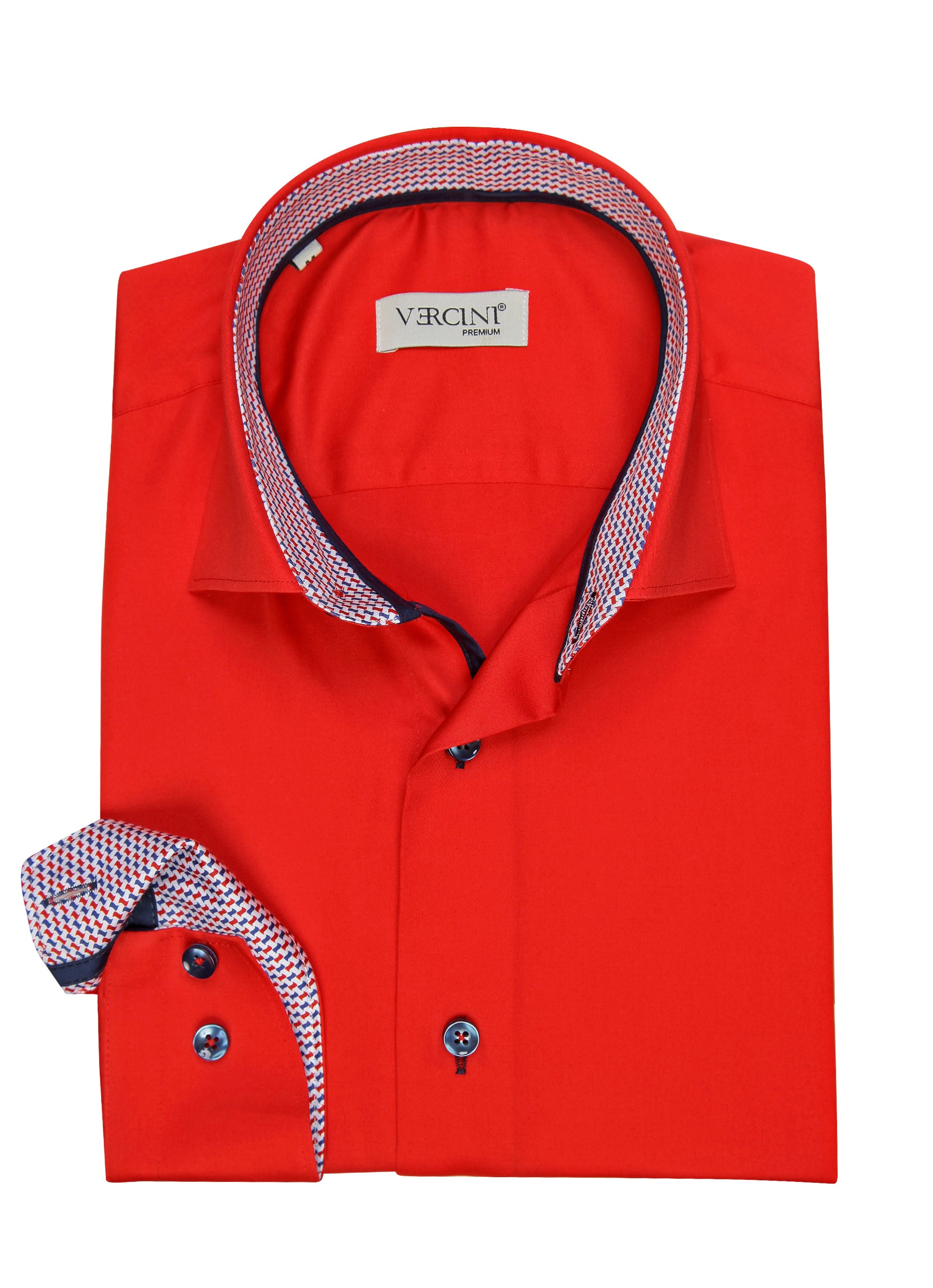 Crimson Confidence Men's Dress Shirt CASUAL SHIRT Vercini Crimson Confidence Men's Dress Shirt CASUAL SHIRT Vercini