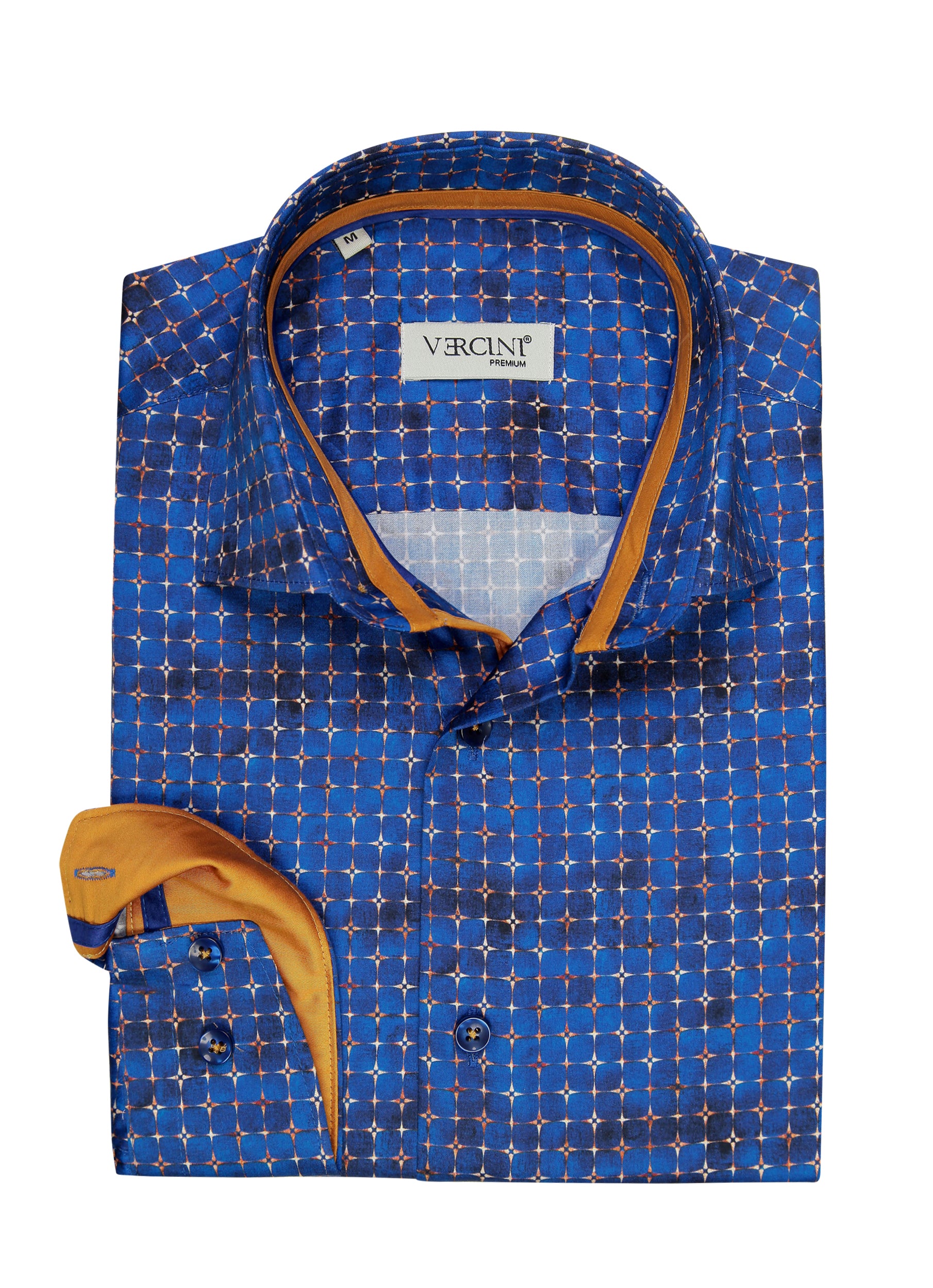 VE760 BLUE SHIRT VERCINI COLLAR SHIRTS Casual Shirts Vercini