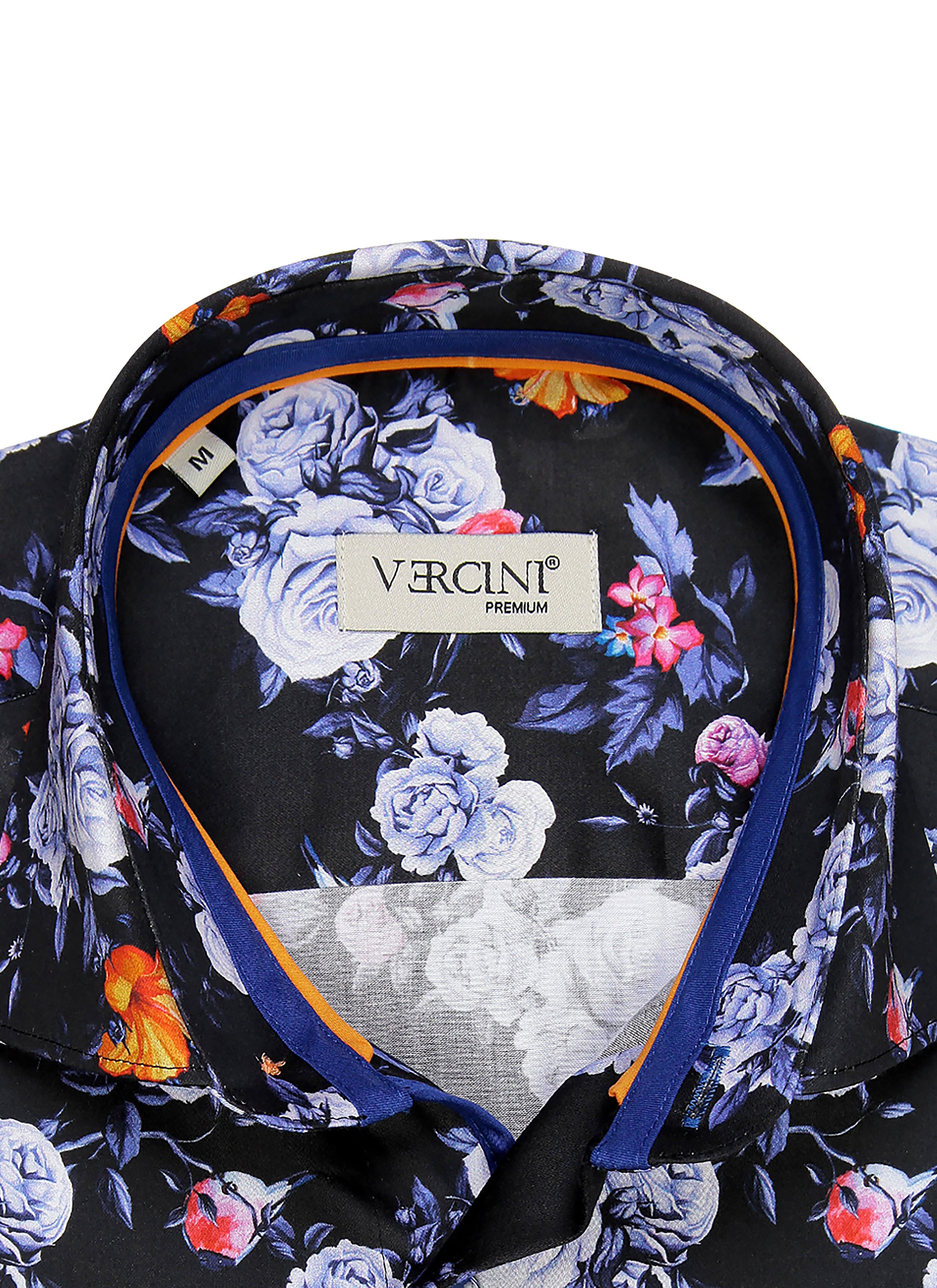 Midnight Blossom Fitted Dress Shirt