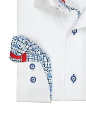 Crisp Mosaic Elegance Men's Dress Shirt