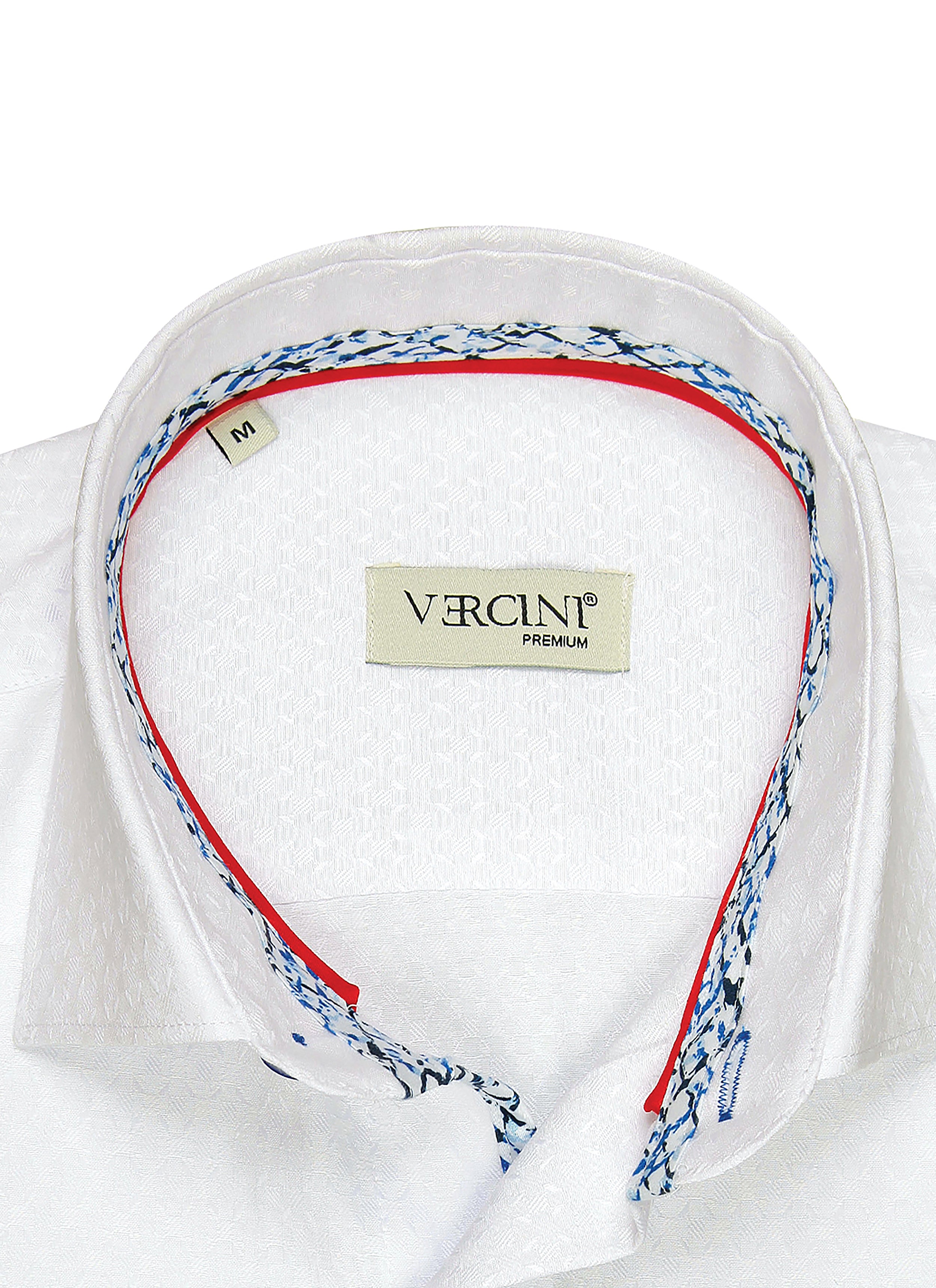 Crisp Mosaic Elegance Men's Dress Shirt Dress SHIRTS Vercini White / 3XL