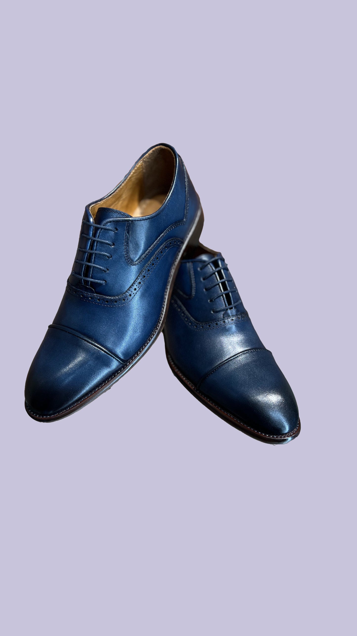 Classic Solid Vercini Leather Oxford Shoes