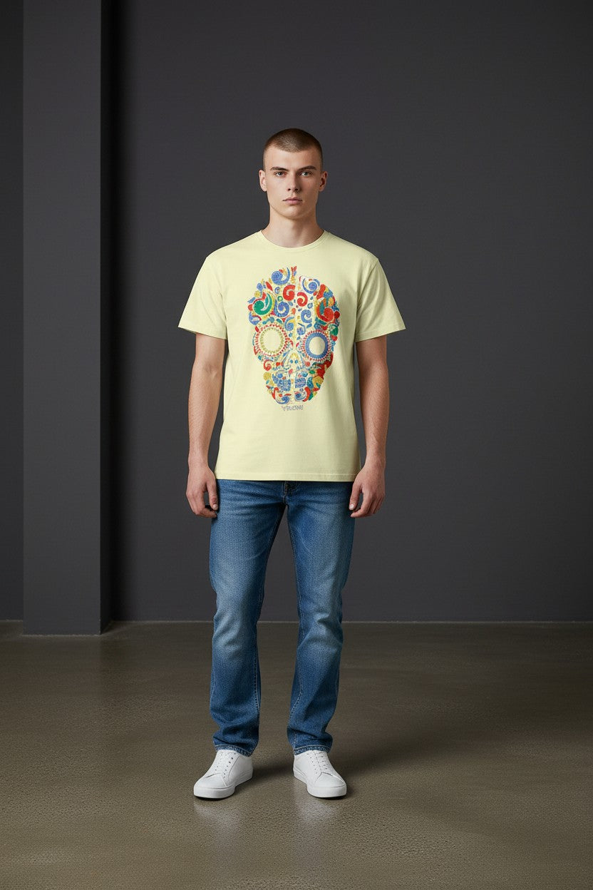 Heartbeat Skull Mosaic T-Shirt