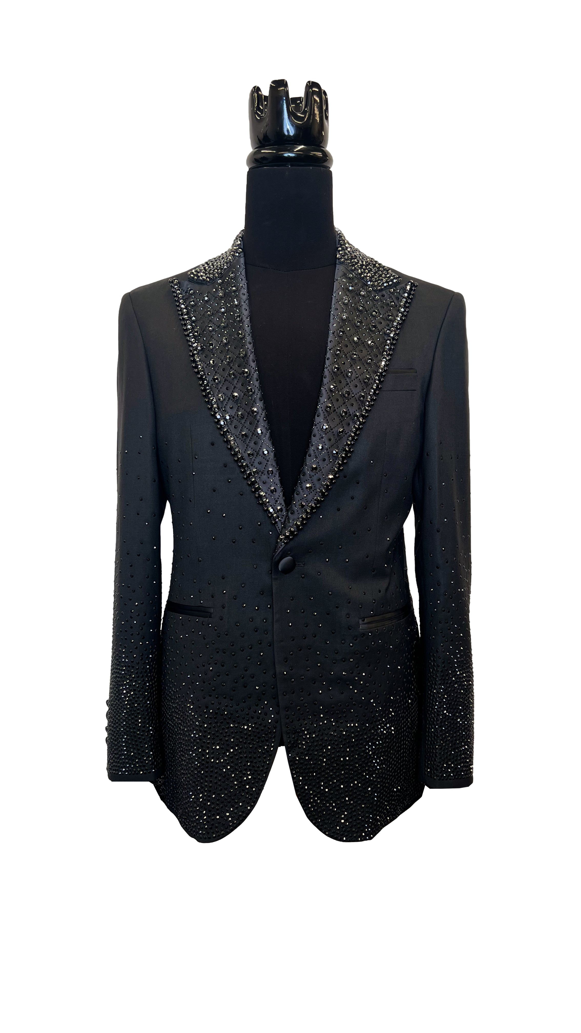 BLACK RHINSTONE JACKET Barabas Collection Vercini