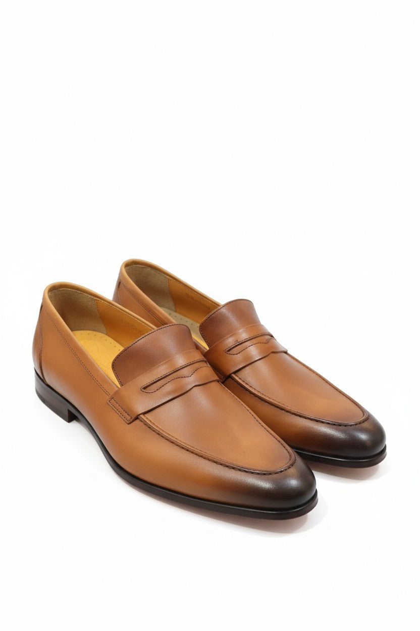 Vercini Men's Classic Leather Loafers in Brown