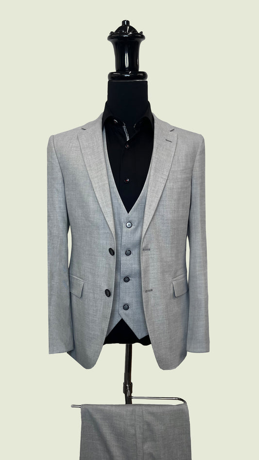 Vercini Men's Luxurious Gray Suit with Paisley Detail SUITS 3 Piece Suits Vercini