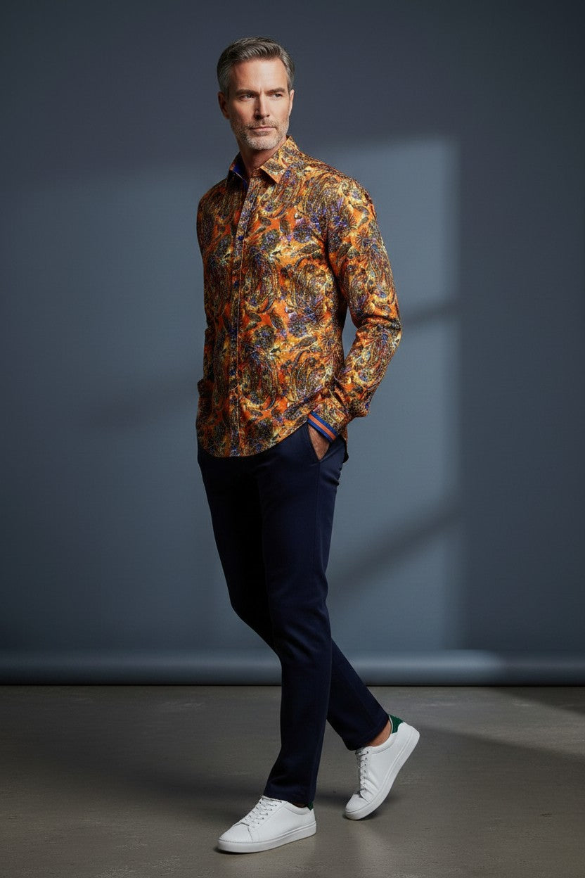 Vercini Tropical Tapestry Print Shirt