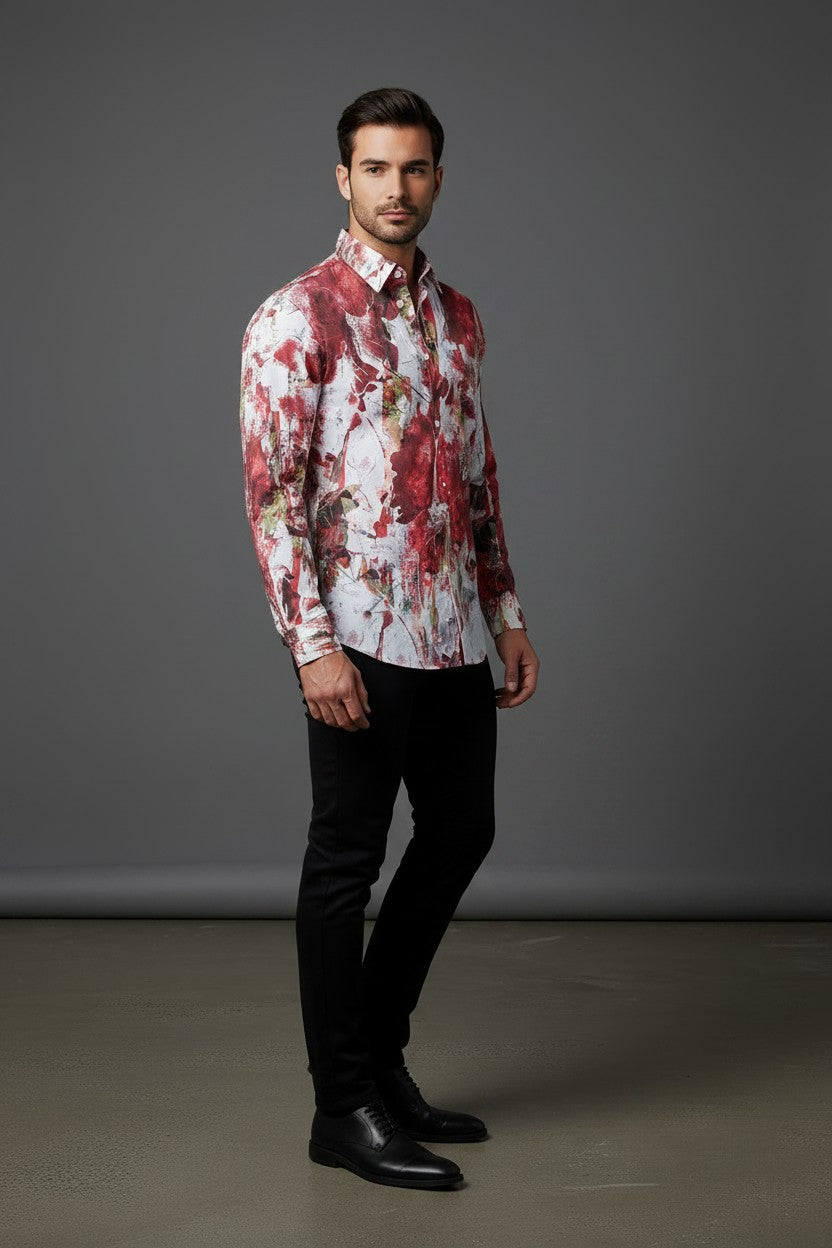 Vercini Abstract Expressionist Cotton Shirt