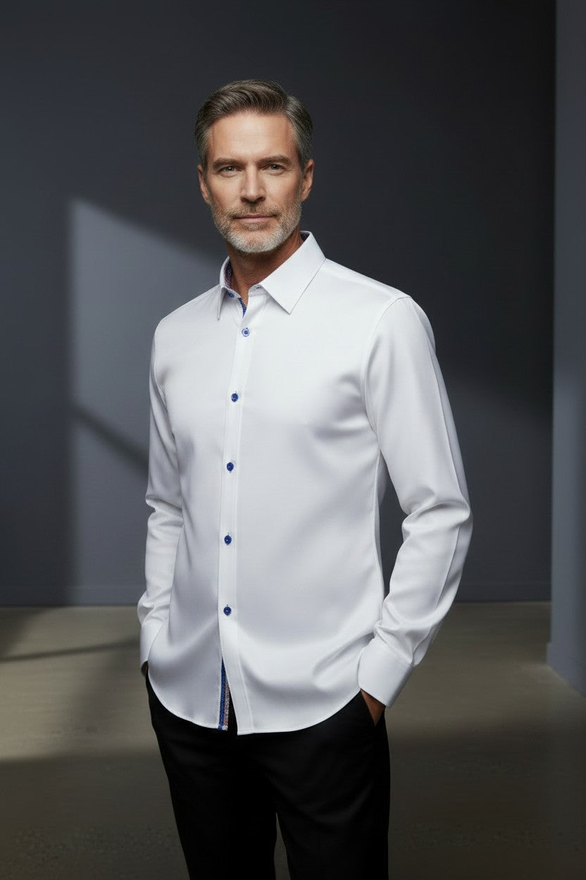 Vercini White Premium Cotton Dress Shirt
