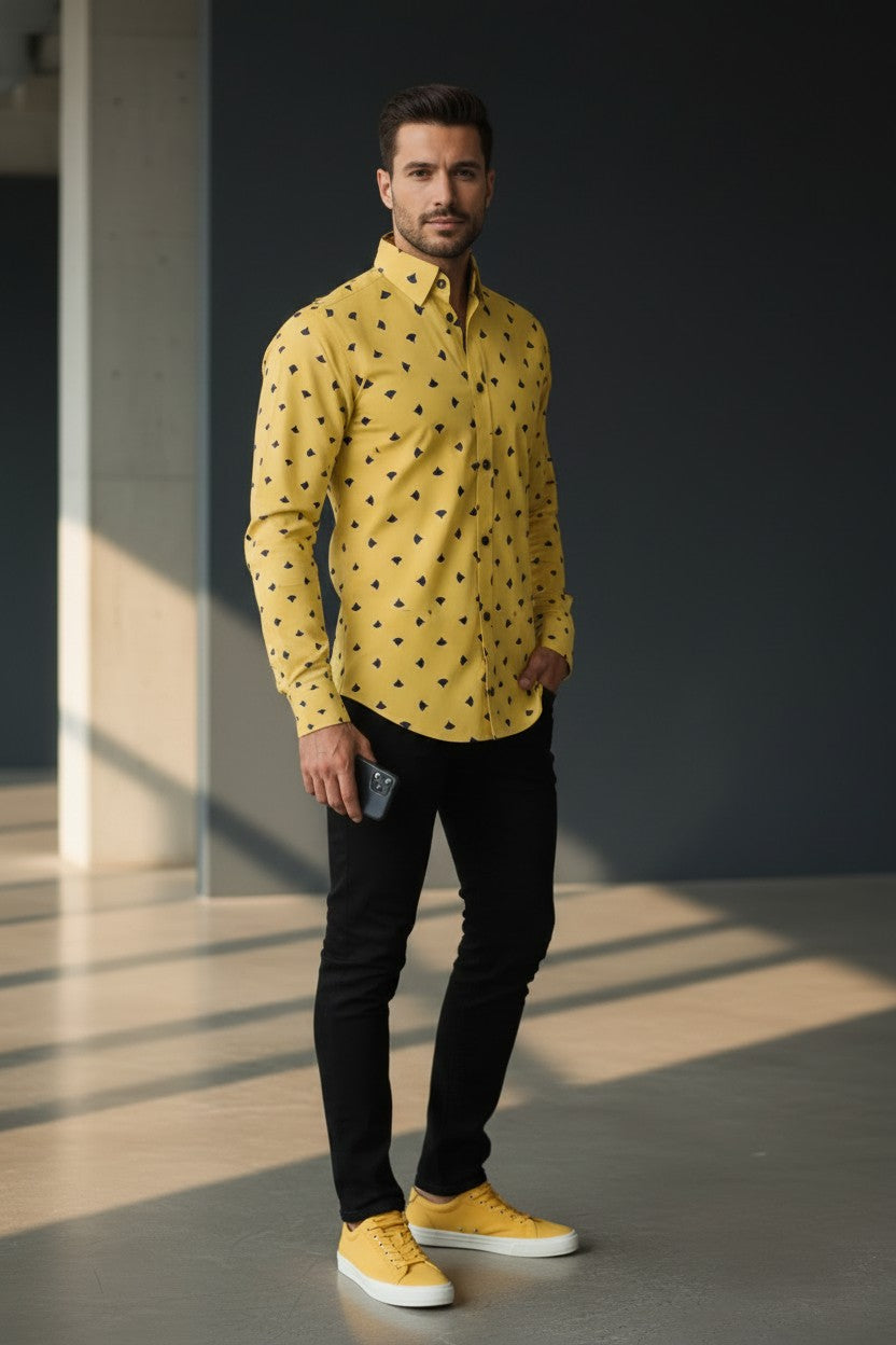 Sunny Delight Triangle Motif Casual Shirt