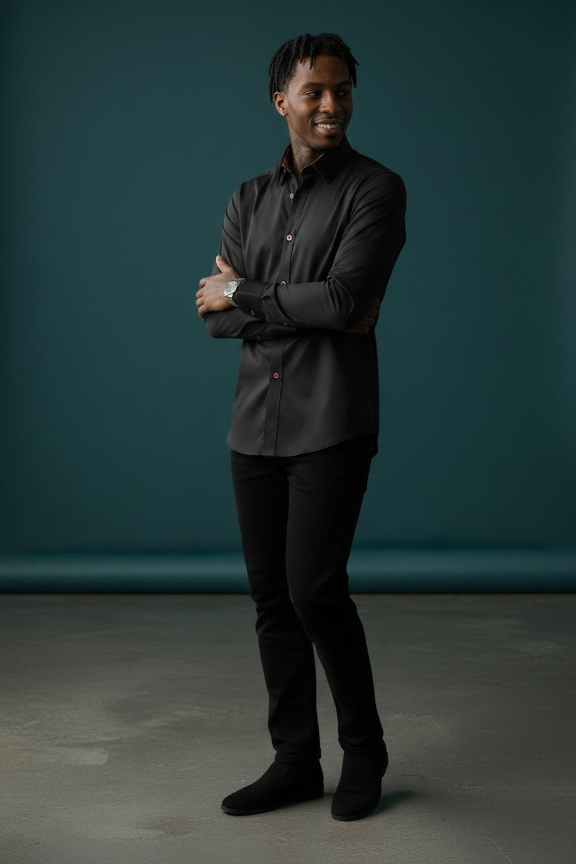 Vercini Black Dress Shirt