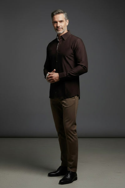 Vercini Premier Textured Dress Shirt Duo in Burgundy and Navy Burgundy / L